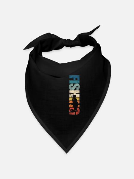 Fishing Retro Vintage - Bandana Dreieckstuch - Schwarz