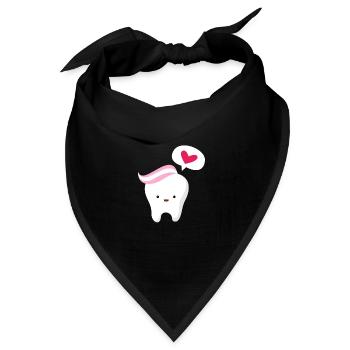 Zahnarzt Zahn Zahnärztin Dentist Zähne Geschenk - Bandana Dreieckstuch - Schwarz - Vorne