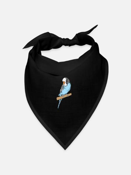 Wellensittich - Bandana Dreieckstuch - Schwarz