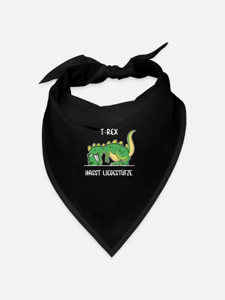 Dino T-Rex mit kurzen Armen mag keine Liegestütze - Bandana Dreieckstuch - Schwarz