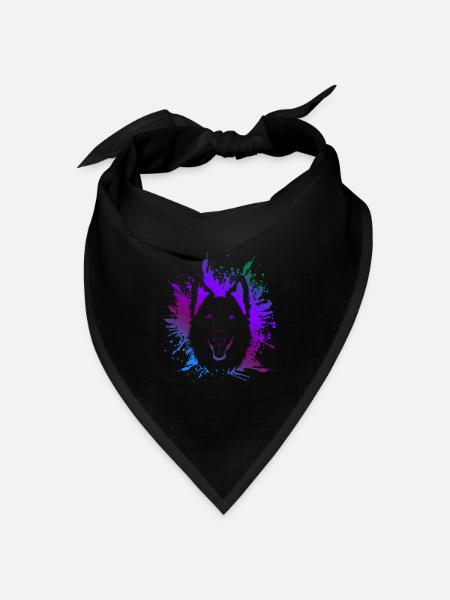 Weisser Schäferhund - Bandana Dreieckstuch - Schwarz