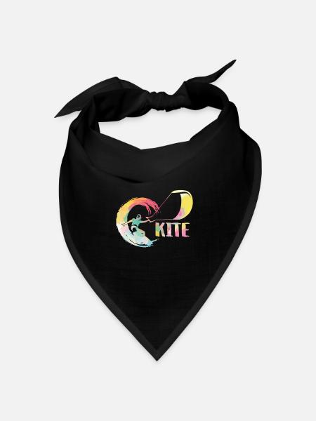 Kite Kiteboarding Kitesurfer Geschenk - Bandana Dreieckstuch - Schwarz