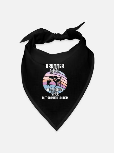 Drummer girl - Bandana Dreieckstuch - Schwarz