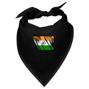 Indien Flagge - Bandana Dreieckstuch - Schwarz - Vorne