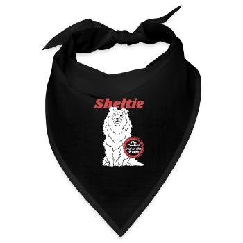 Sheltie Shetland Sheepdog Hund Geschenk - Bandana Dreieckstuch - Schwarz - Vorne