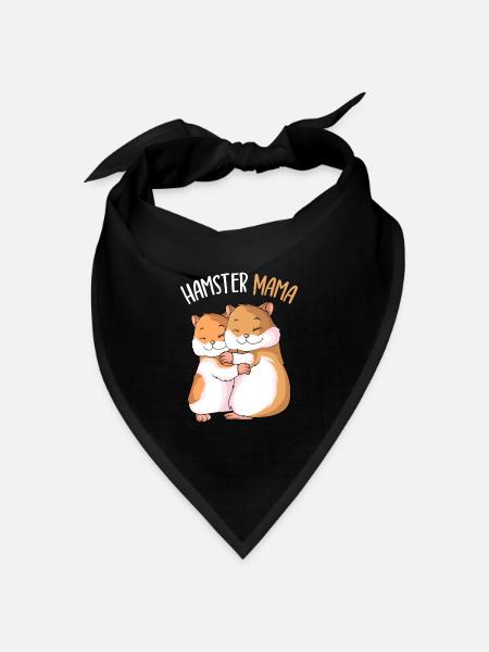 Hamster Mama Mädchen Damen - Bandana Dreieckstuch - Schwarz