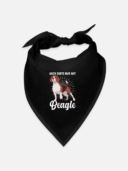 Mich gibt es nur mit Beagle - Bandana Dreieckstuch - Schwarz