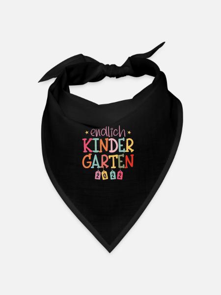 Endlich Kindergarten 2022 Mädchen - Bandana Dreieckstuch - Schwarz