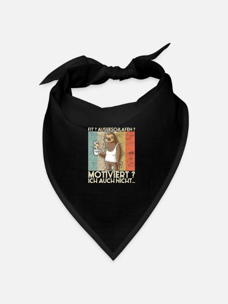 Lustiger Faultier Spruch Büro Kollegen Motivation - Bandana Dreieckstuch - Schwarz