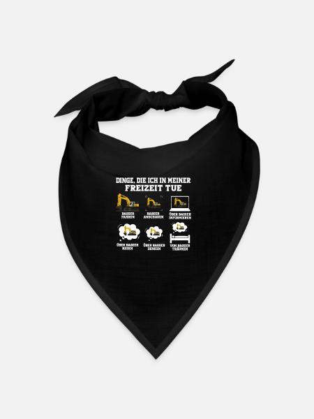 Bagger Baggerfahrer Baggern Geschenk - Bandana Dreieckstuch - Schwarz