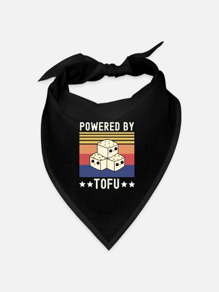 Tofu Vegan Veganer - Bandana Dreieckstuch - Schwarz
