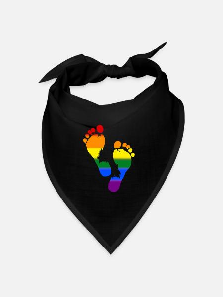 lgbt footprint - Bandana Dreieckstuch - Schwarz