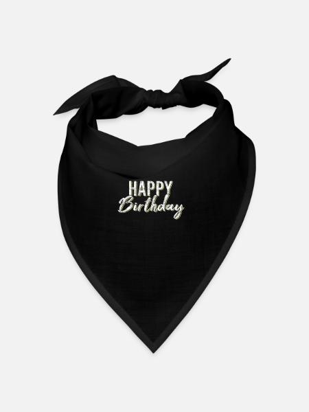 Happy Birthday - Bandana Dreieckstuch - Schwarz