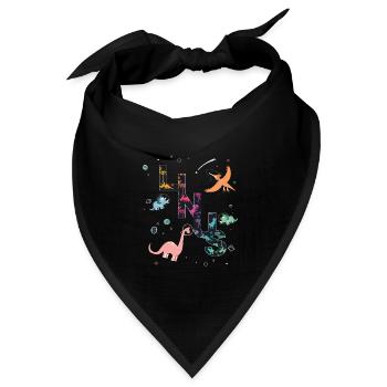 Linus - Schöner Jungen Name mit coolen Dinos - Bandana Dreieckstuch - Schwarz - Vorne