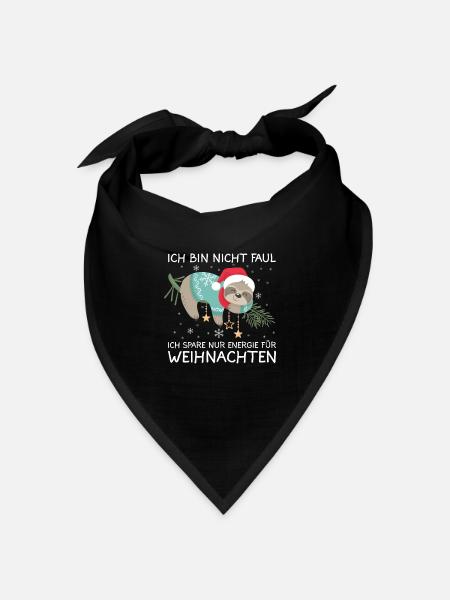 Weihnachten Faultier Christmas Sweater Ugly - Bandana Dreieckstuch - Schwarz