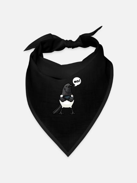 Elster Vogel Vogelliebhaber - Bandana Dreieckstuch - Schwarz