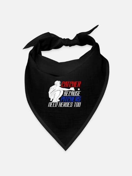 Catcher Baseball Spruch Baseballer - Bandana Dreieckstuch - Schwarz