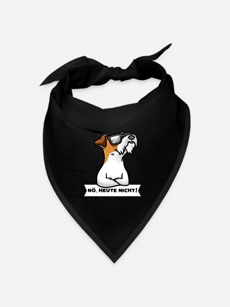Sturer Foxterrier Drahthaar Hund lustig Hundefan - Bandana Dreieckstuch - Schwarz