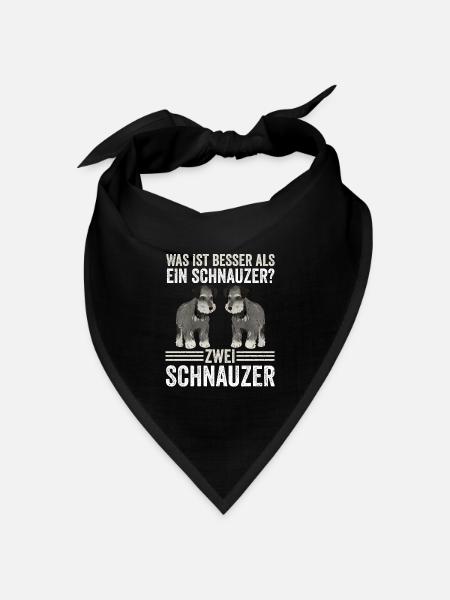 Zwei Schnauzer Hund Schnauzer - Bandana Dreieckstuch - Schwarz