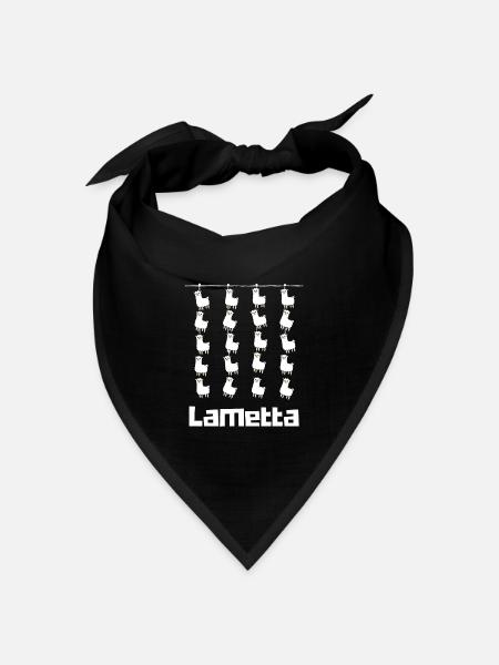 Lametta Lama Weihnachten Alpaka Llama XMas Lustig - Bandana Dreieckstuch - Schwarz