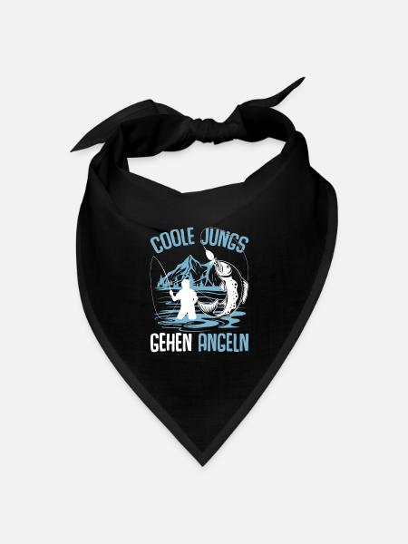 Coole Jungs gehen Angeln Angler Fischer - Bandana Dreieckstuch - Schwarz