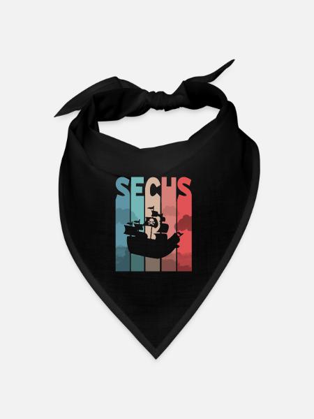 Piratenschiff 6 Jahre Kinder - Bandana Dreieckstuch - Schwarz