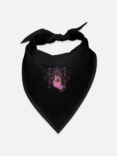Hand Tarot heilige Geometrie - Bandana Dreieckstuch - Schwarz