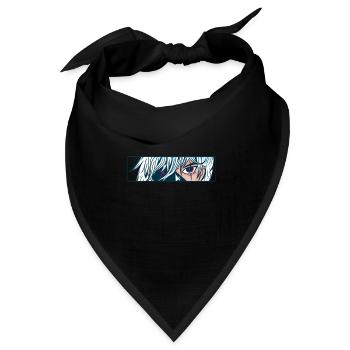 Anime Augen Cartoon Comic Gesicht Blick - Bandana Dreieckstuch - Schwarz - Vorne