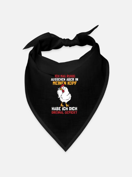 Huhn Küken Bauernhof Tier Landwirt Scheune - Bandana Dreieckstuch - Schwarz