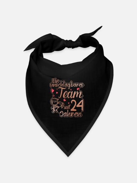 Ein perfektes Team seit 24 Jahren Hochzeitstag - Bandana Dreieckstuch - Schwarz