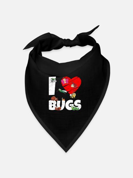 Bug Collecting Ich liebe Bugs - Bandana Dreieckstuch - Schwarz