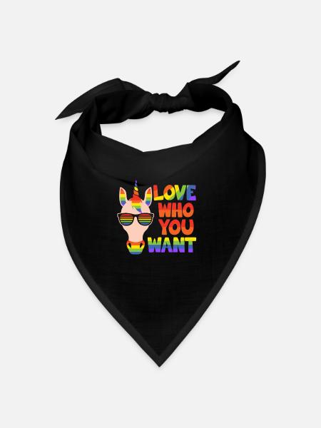 Schwul-Lesbisch LGBT Gemeinschaft Einhorn - Bandana Dreieckstuch - Schwarz