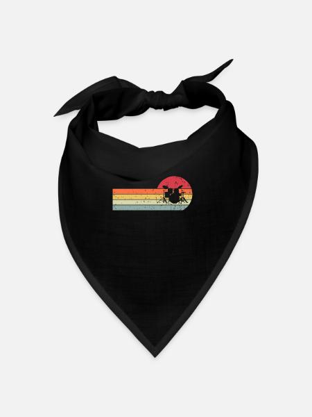 Drums Schlagzeug Schlagzeuger retro vintage - Bandana Dreieckstuch - Schwarz