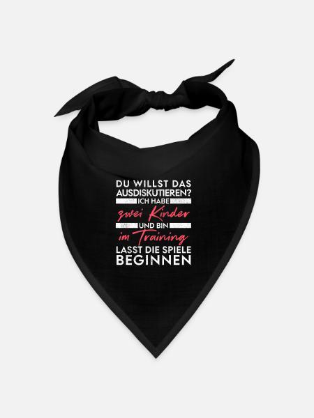 Du willst das ausdiskutieren - Vater Kinder - Bandana Dreieckstuch - Schwarz