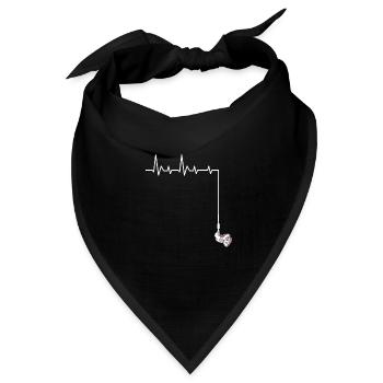 Bungee Jumping Herzschlag Einhorn Bungee Jumpers - Bandana Dreieckstuch - Schwarz - Vorne