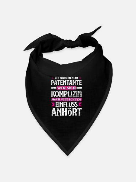 Patentante Komplizin Geschenk - Bandana Dreieckstuch - Schwarz