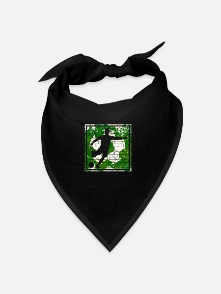Fußball Fußballer Silhouette - Bandana Dreieckstuch - Schwarz