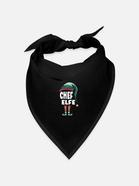 Chef Elfe Partner Look Familie Outfit - Bandana Dreieckstuch - Schwarz