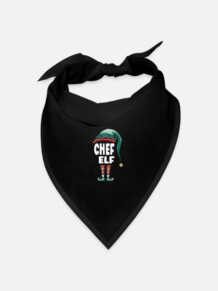 Chef Elf Partner Look Familie Outfit - Bandana Dreieckstuch - Schwarz
