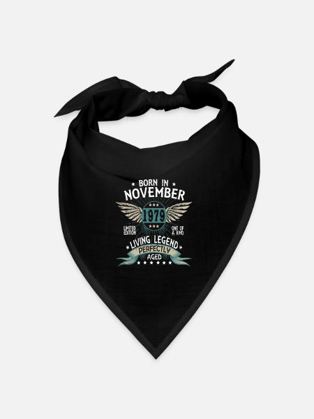Born in November 1979 - Bandana Dreieckstuch - Schwarz