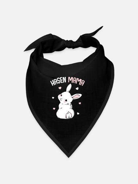 Hasenmama Hase Kaninchen Ostern Hasen - Bandana Dreieckstuch - Schwarz