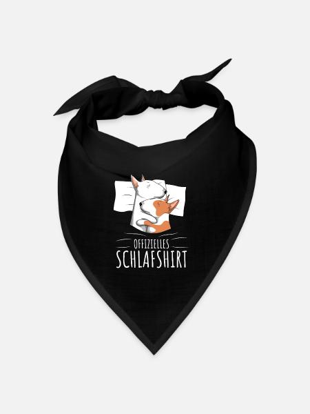 Offizielles Schlafshirt Bullterrier Hund - Bandana Dreieckstuch - Schwarz