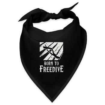 Freitauchen Tauchen Freitaucher Apnoe Geschenk - Bandana Dreieckstuch - Schwarz - Vorne