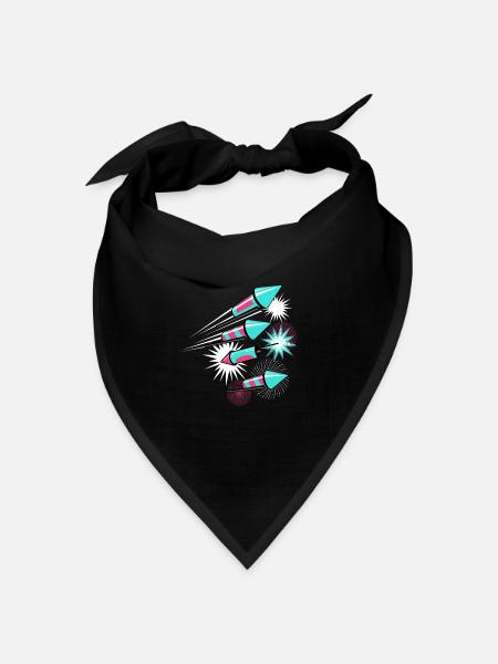 Feuerwerkrakete Pyrotechnik Silvester - Bandana Dreieckstuch - Schwarz
