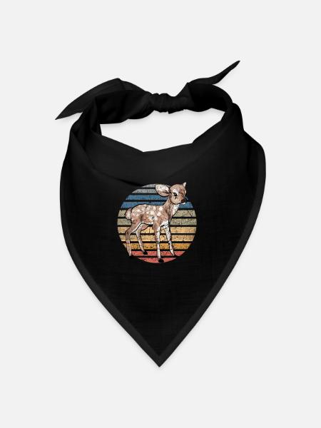 Reh Hirsch Rehkitz Sunset Kinder Waldtier Geschenk - Bandana Dreieckstuch - Schwarz