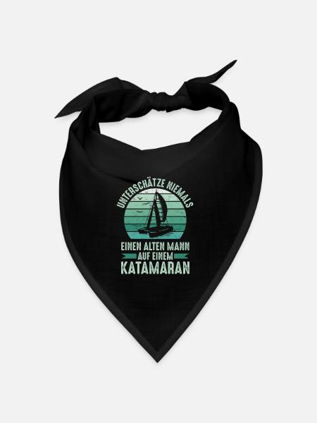 Unterschätze Niemals Einen Alten Mann Katamaran - Bandana Dreieckstuch - Schwarz