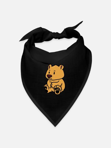 Bär Stofftier kuscheln Kinder Baby Teddybär - Bandana Dreieckstuch - Schwarz