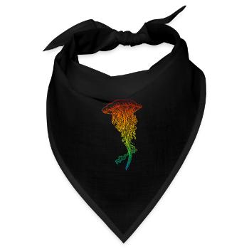 Qualle - Bandana Dreieckstuch - Schwarz - Vorne