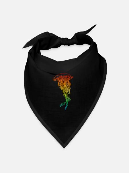 Qualle - Bandana Dreieckstuch - Schwarz