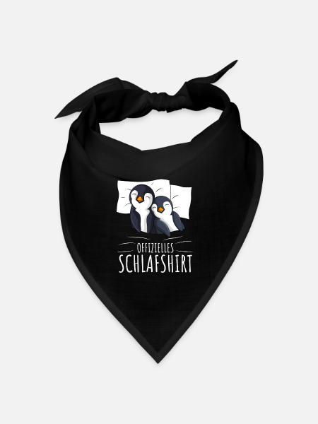 Offizielles Schlafshirt Pinguin Schlafanzug - Bandana Dreieckstuch - Schwarz